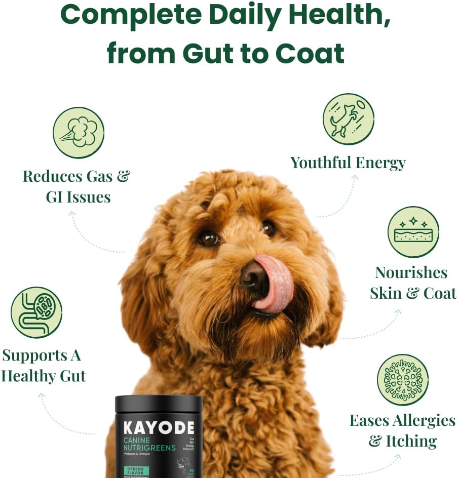 Kayode Canine NutriGreens Vitamins & Probiotics for Dogs 90 Masticables