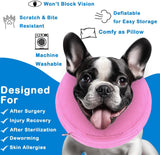 Infisu Soft Dog Cone Collar Inflatable PINK SMALL 5"-8"