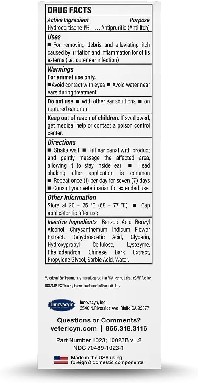 VETERICYN - Vetericyn Triple-Action Ear Treatment for Dogs & Cats 1.5 Fl.Oz. - The Red Vitamin MX - Cuidado Del Oído De Perros - {{ shop.shopifyCountryName }}