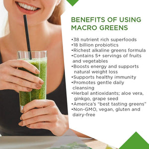 MacroLife Naturals Macro Greens Powder 90 Servicios 850Gr.