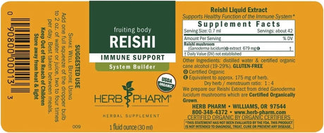 HERB PHARM - Herb Pharm Reishi Mushroom Extract 4 Fl.Oz. - The Red Vitamin MX - Suplementos Alimenticios - {{ shop.shopifyCountryName }}