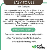 VET WORTHY - Vet Worthy Joint Support Level 4 Dog Supplement 60 Tabletas Masticables - The Red Vitamin MX - Cuidado De Cadera Y Articulaciones Para Perros - {{ shop.shopifyCountryName }}