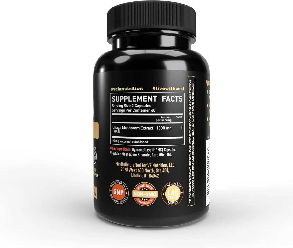 VELA NUTRITION - Vela’s Chaga Mushroom 1500Mg. 120 Capsulas - The Red Vitamin MX - Suplementos Alimenticios - {{ shop.shopifyCountryName }}