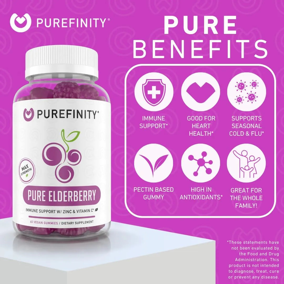 PUREFINITY - PUREFINITY Sambucus Elderberry Gummies 60 Gomitas 2 Pack - The Red Vitamin MX - Suplementos Alimenticios - {{ shop.shopifyCountryName }}