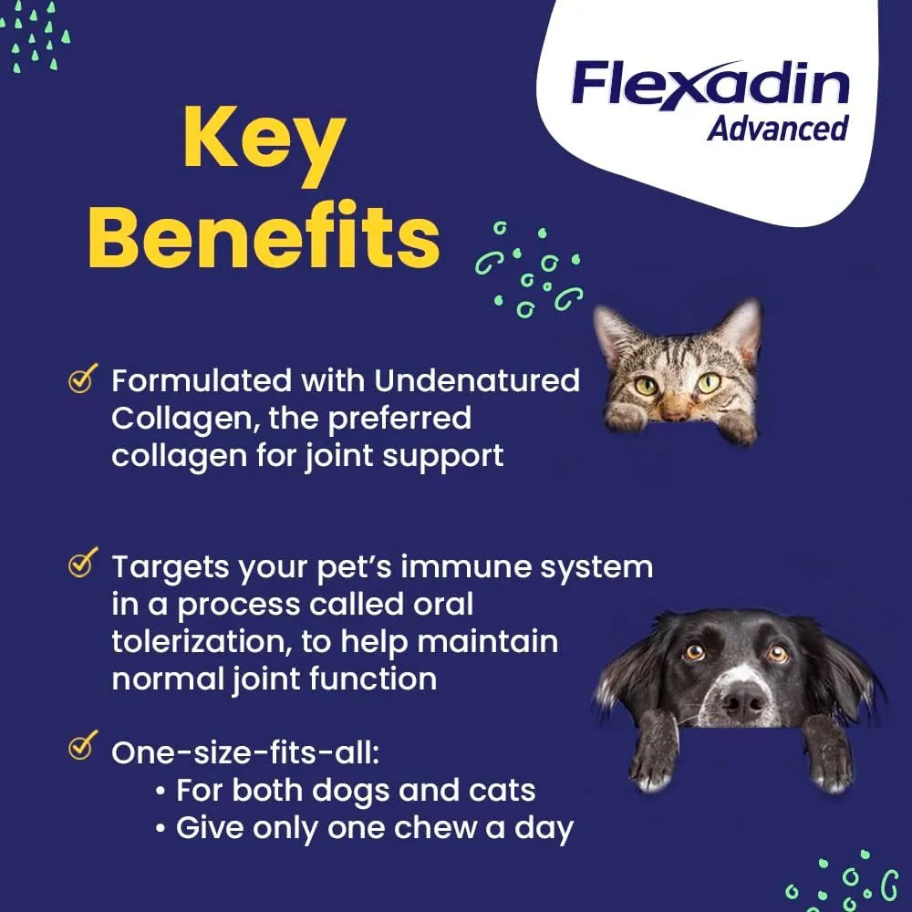 VETOQUINOL - Vetoquinol Flexadin Advanced Dog Hip and Joint 30 Masticables - The Red Vitamin MX - Cuidado De Cadera Y Articulaciones Para Perros - {{ shop.shopifyCountryName }}