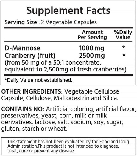 ML NATURALS - ML Naturals D-Mannose 1000Mg. 120 Capsulas - The Red Vitamin MX - Suplementos Alimenticios - {{ shop.shopifyCountryName }}