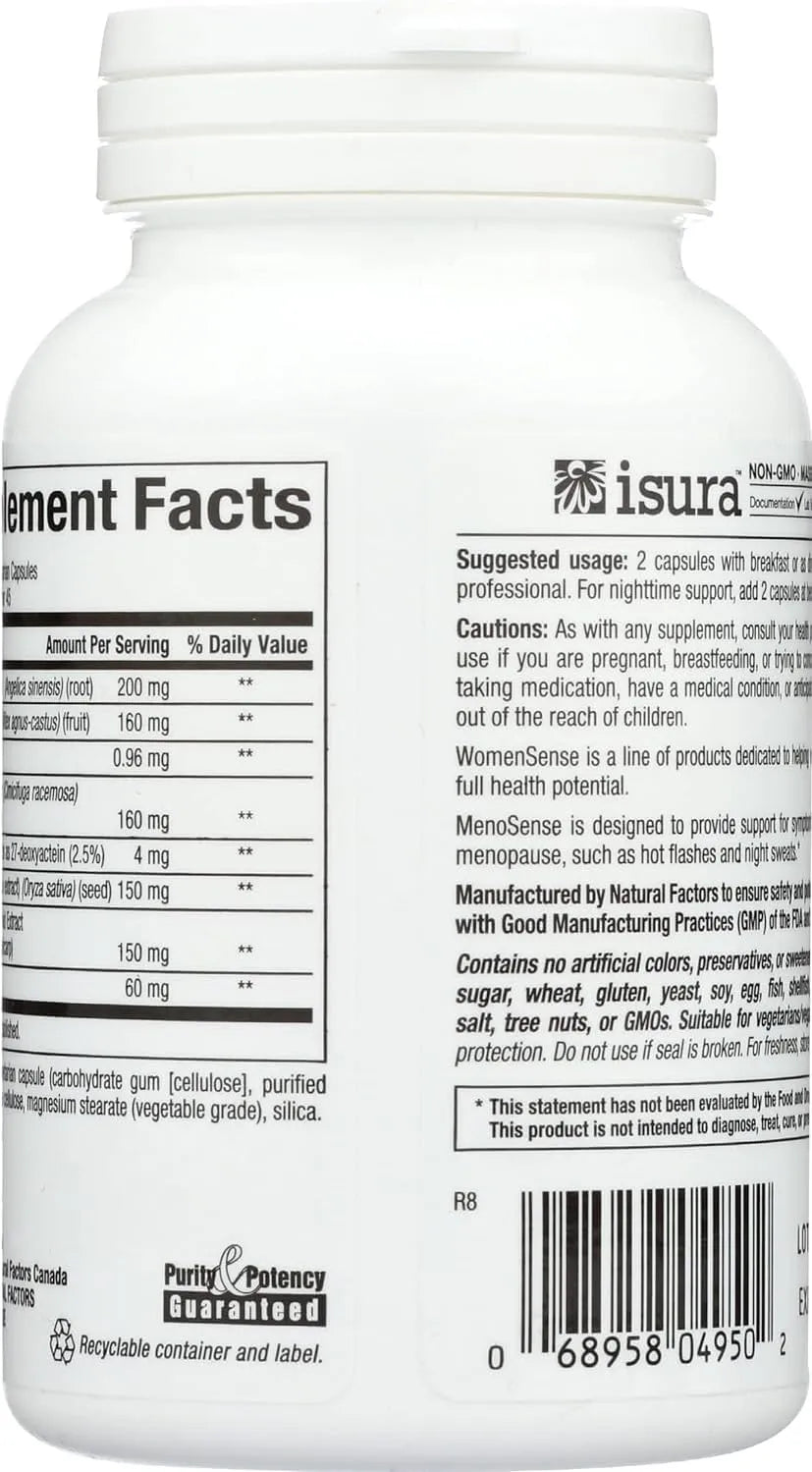 NATURAL FACTORS - Natural Factors Menosense 90 Capsulas - The Red Vitamin MX - Suplementos Alimenticios - {{ shop.shopifyCountryName }}