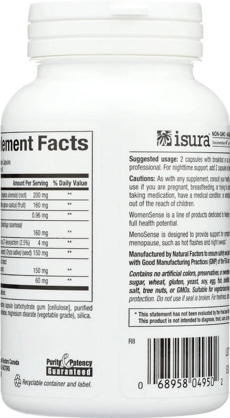 NATURAL FACTORS - Natural Factors Menosense 90 Capsulas - The Red Vitamin MX - Suplementos Alimenticios - {{ shop.shopifyCountryName }}