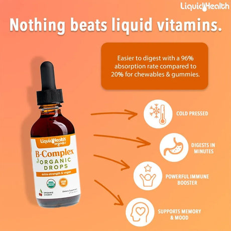 LIQUIDHEALTH - LIQUIDHEALTH Organic Vitamin B Complex 2 Fl.Oz. - The Red Vitamin MX - Suplementos Alimenticios - {{ shop.shopifyCountryName }}