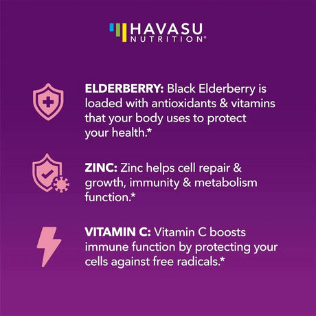 HAVASU NUTRITION - HAVASU NUTRITION Elderberry Gummies for Kids with Zinc and Vitamin C 120 Gomitas - The Red Vitamin MX - Suplementos Alimenticios - {{ shop.shopifyCountryName }}