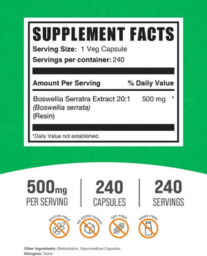 BULK SUPPLEMENTS - Bulk Supplements Boswellia Serrata Extract 10,000Mg. 240 Capsulas - The Red Vitamin MX - Suplementos Alimenticios - {{ shop.shopifyCountryName }}