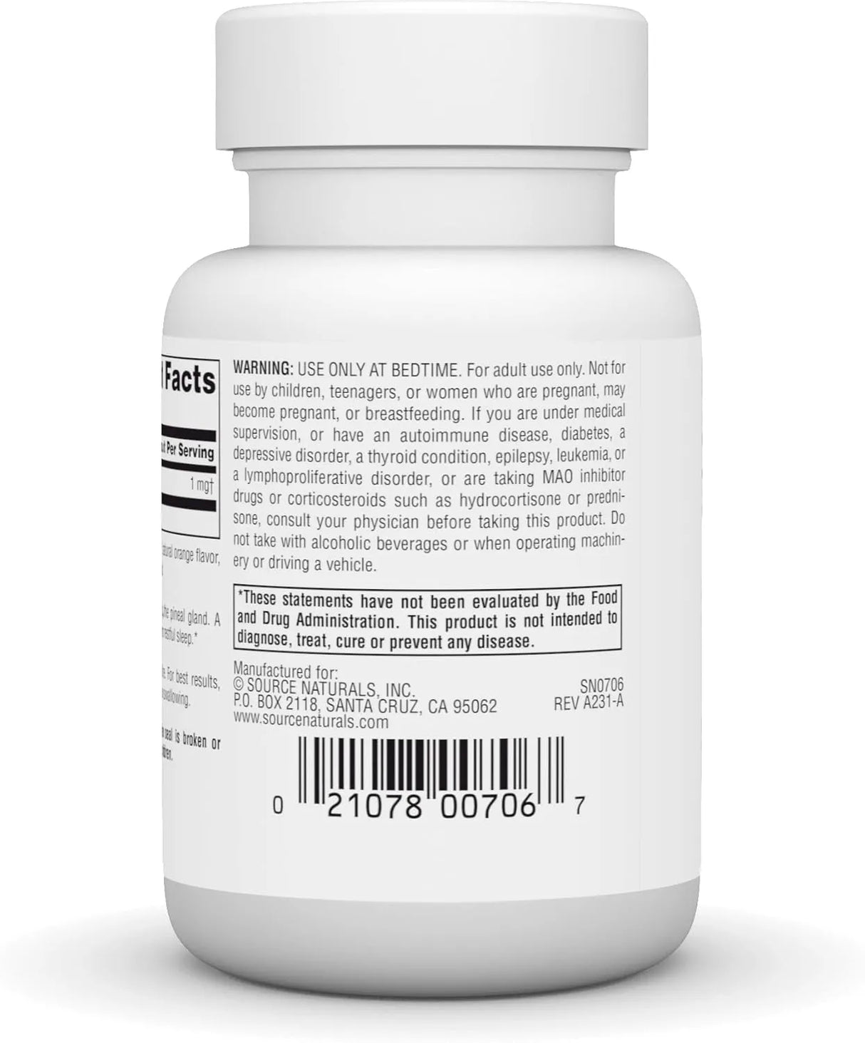 SOURCE NATURALS - Source Naturals Melatonin 1Mg. 100 Tabletas - The Red Vitamin MX - Suplementos Alimenticios - {{ shop.shopifyCountryName }}