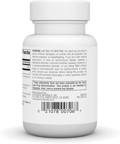 SOURCE NATURALS - Source Naturals Melatonin 1Mg. 100 Tabletas - The Red Vitamin MX - Suplementos Alimenticios - {{ shop.shopifyCountryName }}