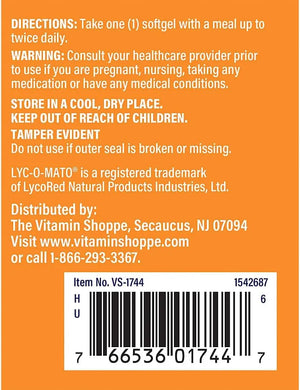 THE VITAMIN SHOPPE - The Vitamin Shoppe Lycopene 10Mg. 180 Capsulas Blandas - The Red Vitamin MX - Suplementos Alimenticios - {{ shop.shopifyCountryName }}