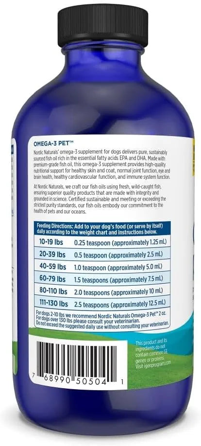 NORDIC NATURALS - Nordic Naturals Omega-3 Pet Unflavored 8 Fl.Oz. - The Red Vitamin MX - Aceite De Pescado Para Perros - {{ shop.shopifyCountryName }}