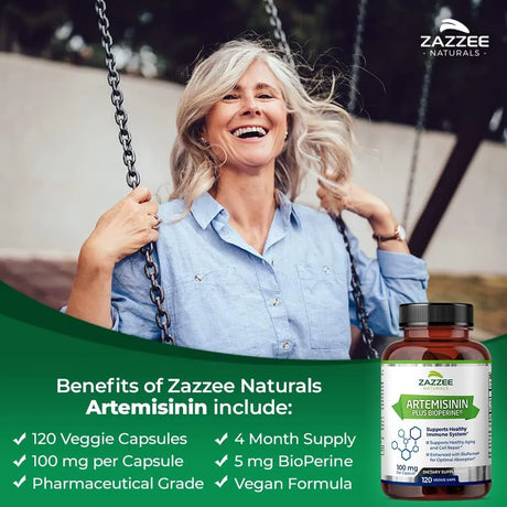 ZAZZEE NATURALS - Zazzee High Absorption Artemisinin 100Mg. 120 Capsulas - The Red Vitamin MX - Suplementos Alimenticios - {{ shop.shopifyCountryName }}