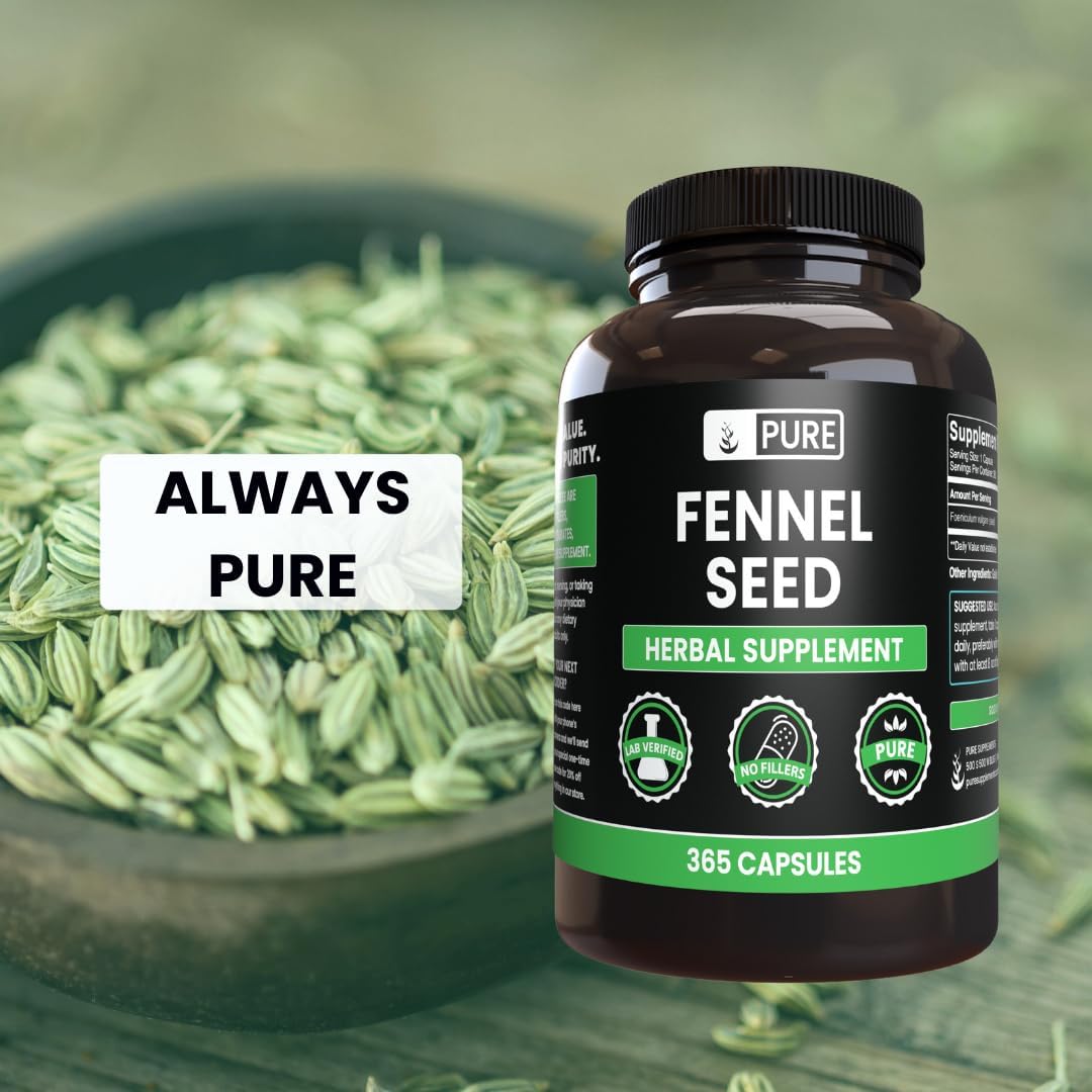 Pure Original Ingredients Fennel Seed 365 Capsulas