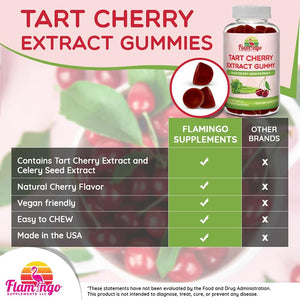 Flamingo Supplements Tart Cherry Gummies 2000Mg. 60 Gomitas