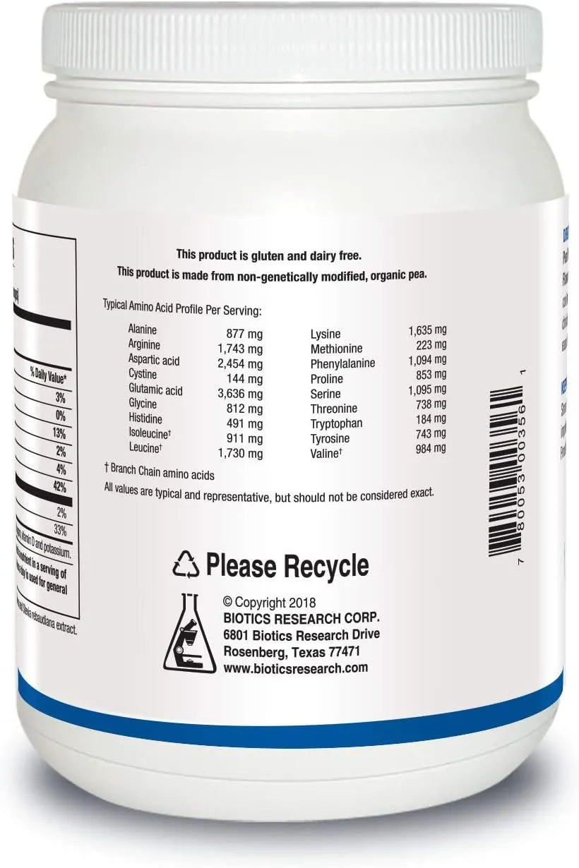 BIOTICS RESEARCH - Biotics Research Pea Protein Isolate Natural Vanilla Flavored 454Gr. - The Red Vitamin MX - Suplementos Alimenticios - {{ shop.shopifyCountryName }}