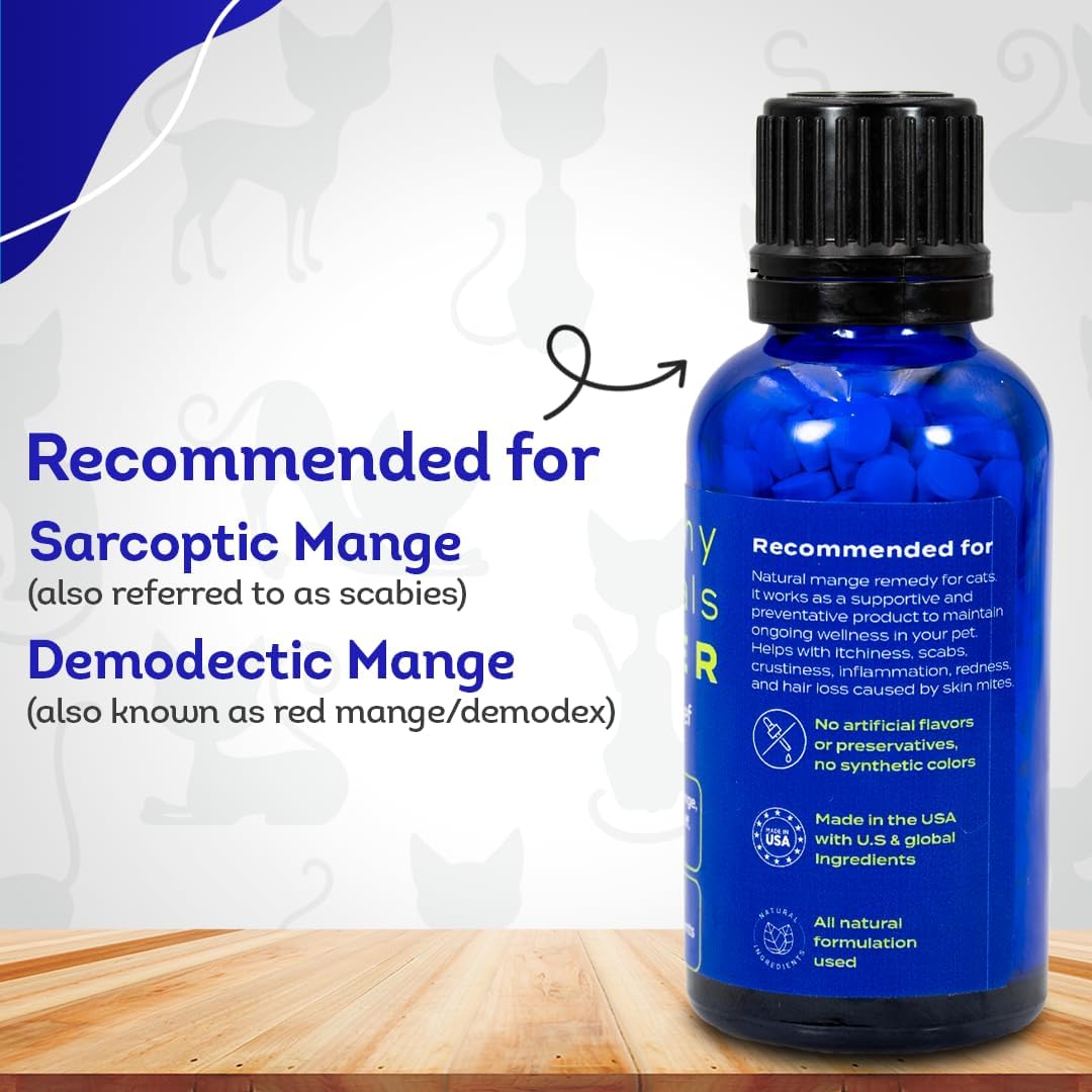 HA4E Mange Relief for Cats Treatment for Itchiness Scabs & Hair Loss 300 Tabletas