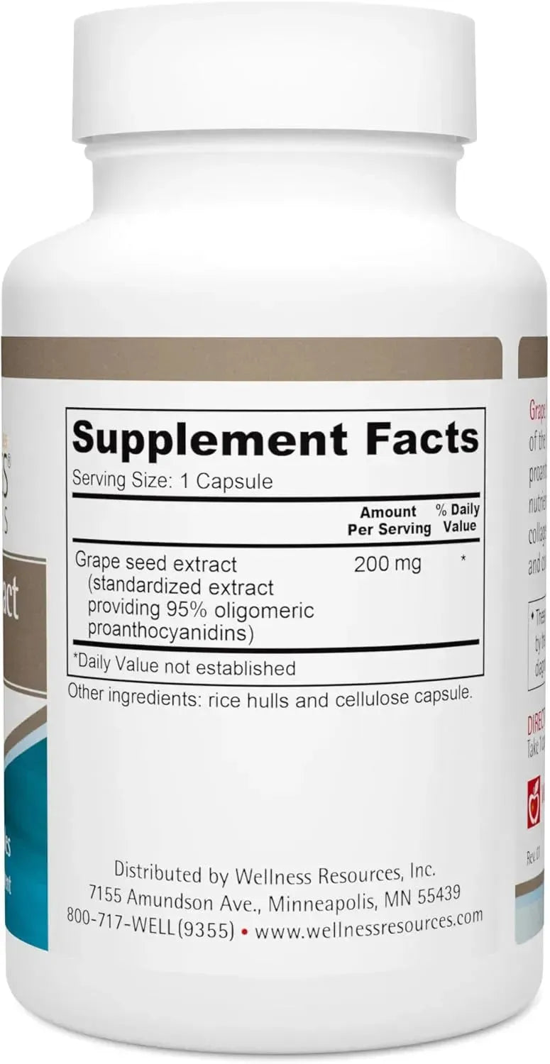 WELLNESS RESOURCES - Wellness Resources Grape Seed Extract 200Mg. 100 Capsulas - The Red Vitamin MX - Suplementos Alimenticios - {{ shop.shopifyCountryName }}