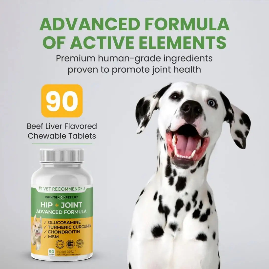 INFINITE PET - Infinite Pet Advanced Hip and Joint Supplement for Dogs 90 Tabletas Masticables - The Red Vitamin MX - Cuidado De Cadera Y Articulaciones Para Perros - {{ shop.shopifyCountryName }}