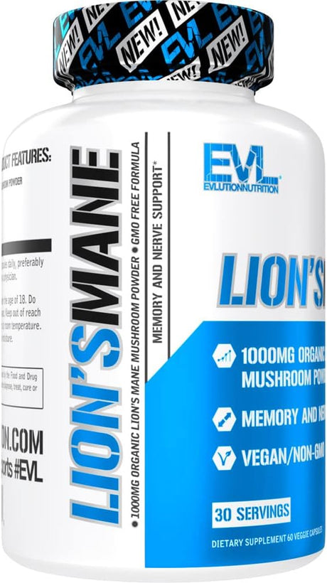 Evlution Organic Lion’s Mane Mushroom Supplement 60 Capsulas