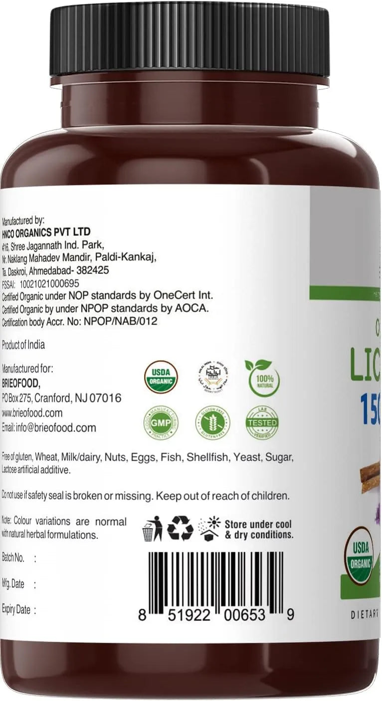 BRIEOFOOD - Brieofood Organic Licorice 1500Mg. 90 Tabletas - The Red Vitamin MX - Suplementos Alimenticios - {{ shop.shopifyCountryName }}