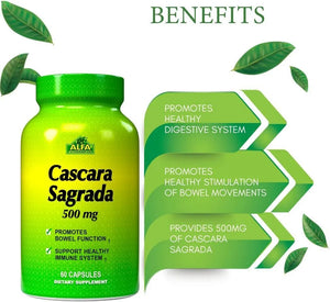 ALFA VITAMINS - Alfa Vitamins Cascara Sagrada 500Mg. 60 Capsulas - The Red Vitamin MX - Suplementos Alimenticios - {{ shop.shopifyCountryName }}