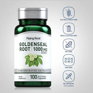 PIPING ROCK - Piping Rock Goldenseal Root 1000Mg. 100 Capsulas - The Red Vitamin MX - Suplementos Alimenticios - {{ shop.shopifyCountryName }}