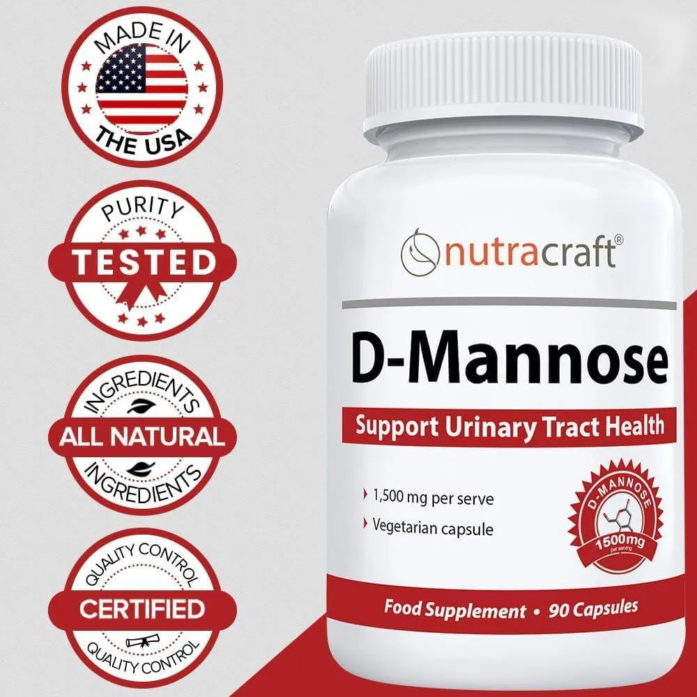 NUTRACRAFT - Nutracraft Pure D-Mannose 1500Mg. 90 Capsulas - The Red Vitamin MX - Suplementos Alimenticios - {{ shop.shopifyCountryName }}