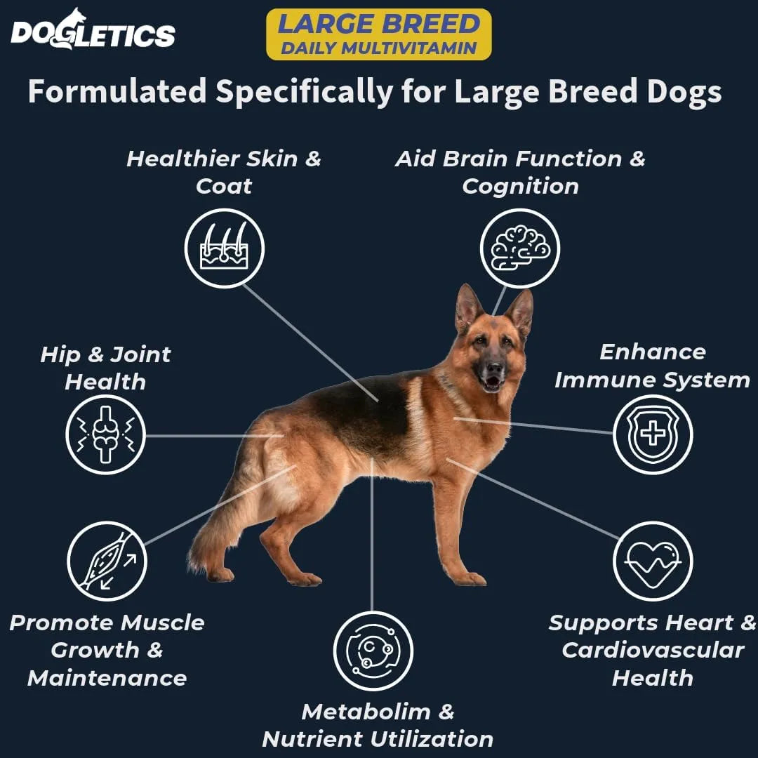 DOGLETICS - Dogletics Large Breed Daily Multivitamin Bacon Flavor 90 Masticables - The Red Vitamin MX - Multivitamínicos Para Perros - {{ shop.shopifyCountryName }}