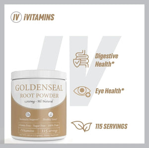 IVITAMINS - iVitamins Goldenseal Powder 115 Servicios - The Red Vitamin MX - Suplementos Alimenticios - {{ shop.shopifyCountryName }}