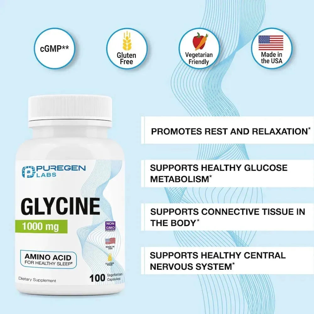 P PUREGEN LABS - P Puregen Labs Glycine 1000Mg. 100 Capsulas 2 Pack - The Red Vitamin MX - Suplementos Alimenticios - {{ shop.shopifyCountryName }}