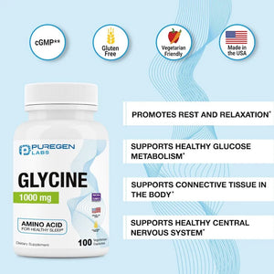 P PUREGEN LABS - P Puregen Labs Glycine 1000Mg. 100 Capsulas 2 Pack - The Red Vitamin MX - Suplementos Alimenticios - {{ shop.shopifyCountryName }}