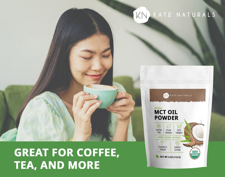 Kate Naturals MCT Oil Powder Organic 113Gr. - The Red Vitamin MX - Suplementos Alimenticios - KATE NATURALS