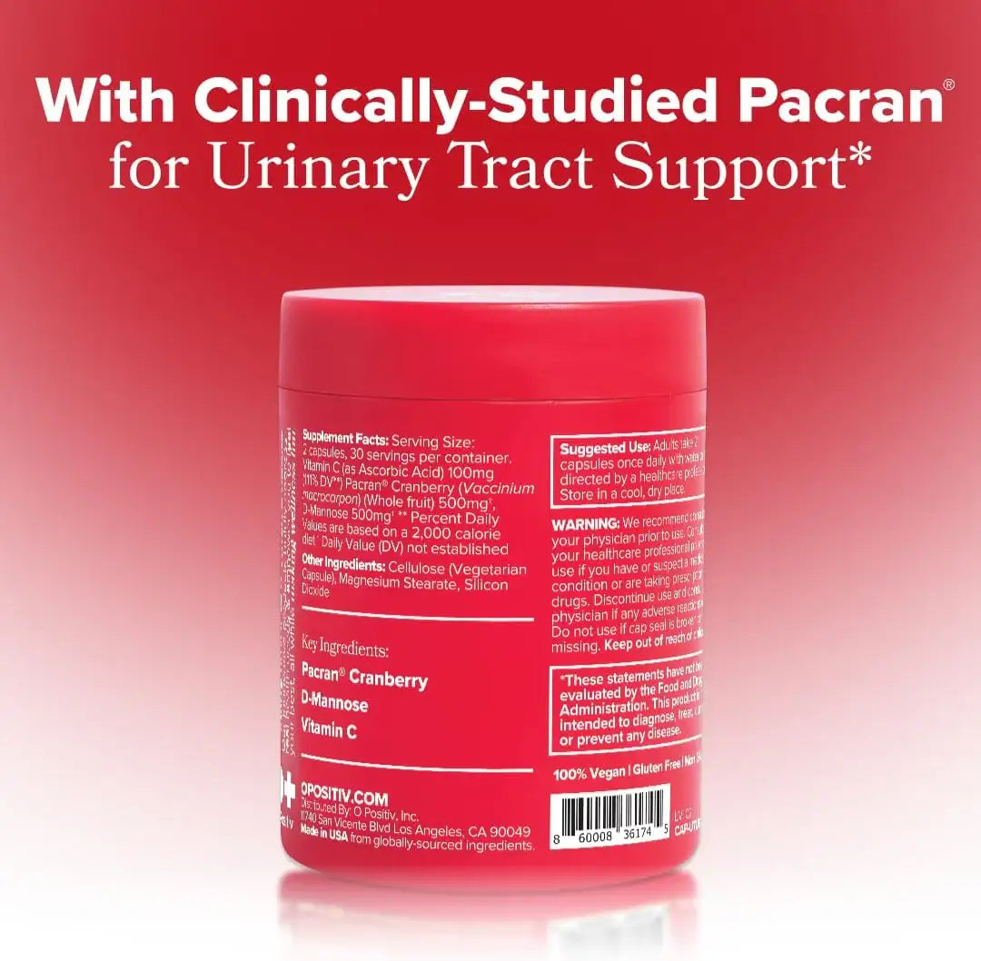 O POSITIV - O Positiv URO Urinary Tract Health 60 Capsulas - The Red Vitamin MX - Suplementos Alimenticios - {{ shop.shopifyCountryName }}