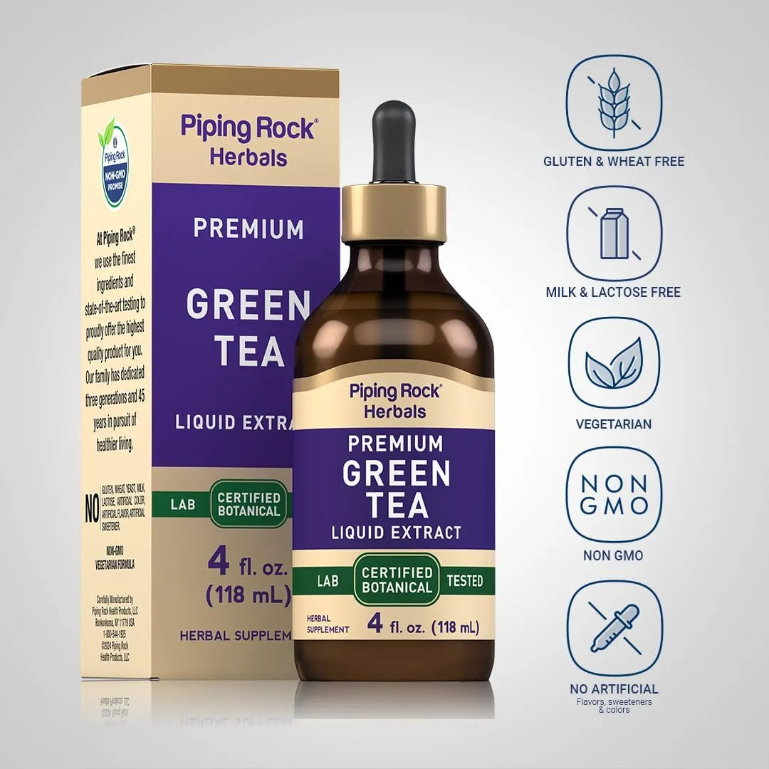 PIPING ROCK - Piping Rock Green Tea Extract Liquid 4 Fl.Oz. - The Red Vitamin MX - Suplementos Alimenticios - {{ shop.shopifyCountryName }}