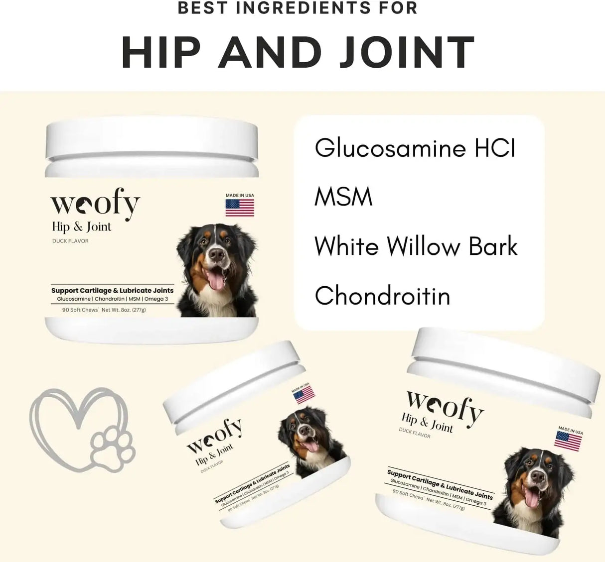 WOOFY - Woofy Maximum Strength Hip & Joint Health Supplement for Dogs 90 Masticables - The Red Vitamin MX - Cuidado De Cadera Y Articulaciones Para Perros - {{ shop.shopifyCountryName }}