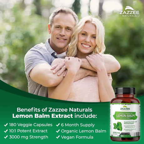 ZAZZEE NATURALS - Zazzee Organic Lemon Balm 10:1 Extract 3000Mg. 180 Capsulas - The Red Vitamin MX - Suplementos Alimenticios - {{ shop.shopifyCountryName }}