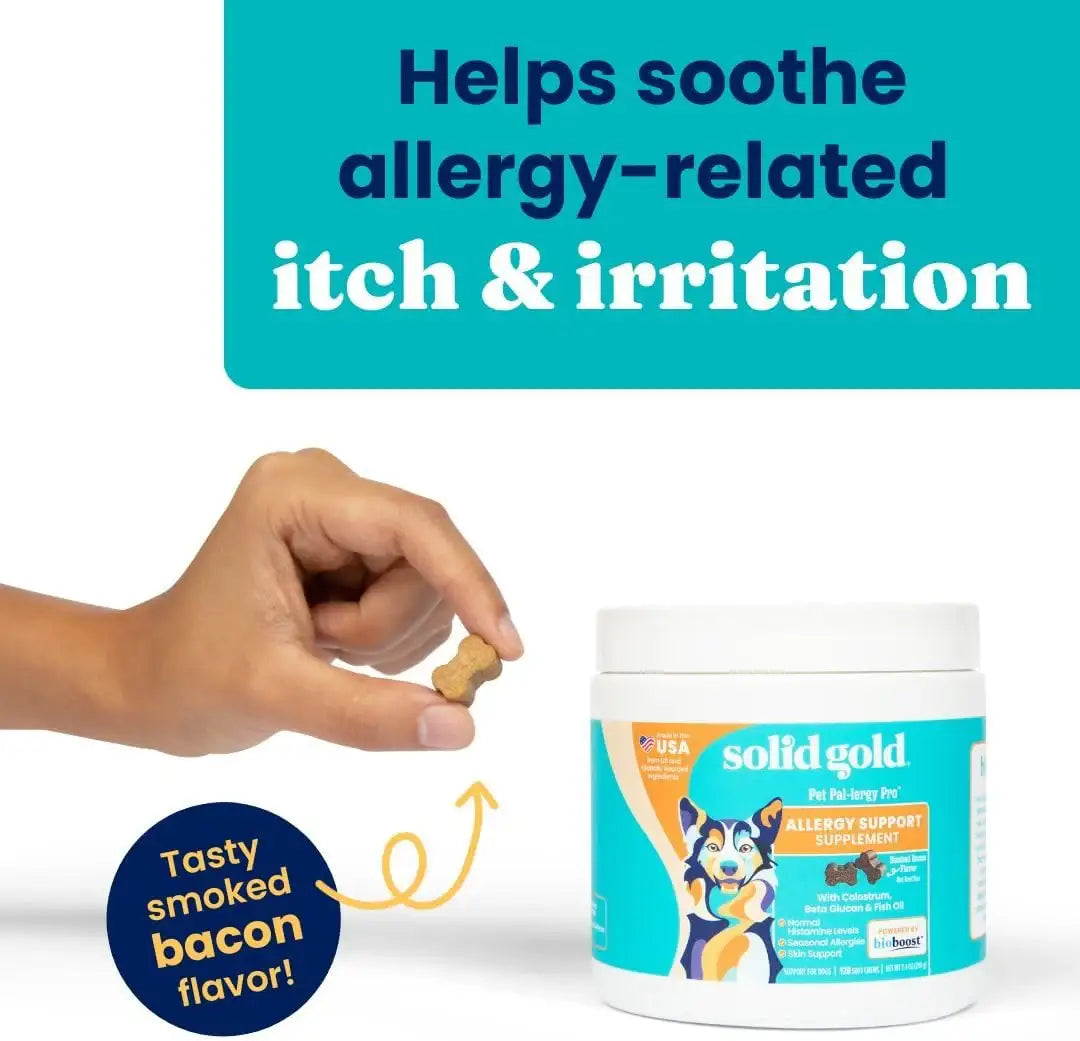 SOLID GOLD - Solid Gold Dog Allergy Relief Chews 120 Masticables - The Red Vitamin MX - Remedios Para La Picazón De Perros - {{ shop.shopifyCountryName }}