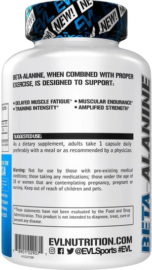 EVLUTION - Evlution Nutrition Beta-Alanine 60 Capsulas - The Red Vitamin MX - Suplementos Alimenticios - {{ shop.shopifyCountryName }}