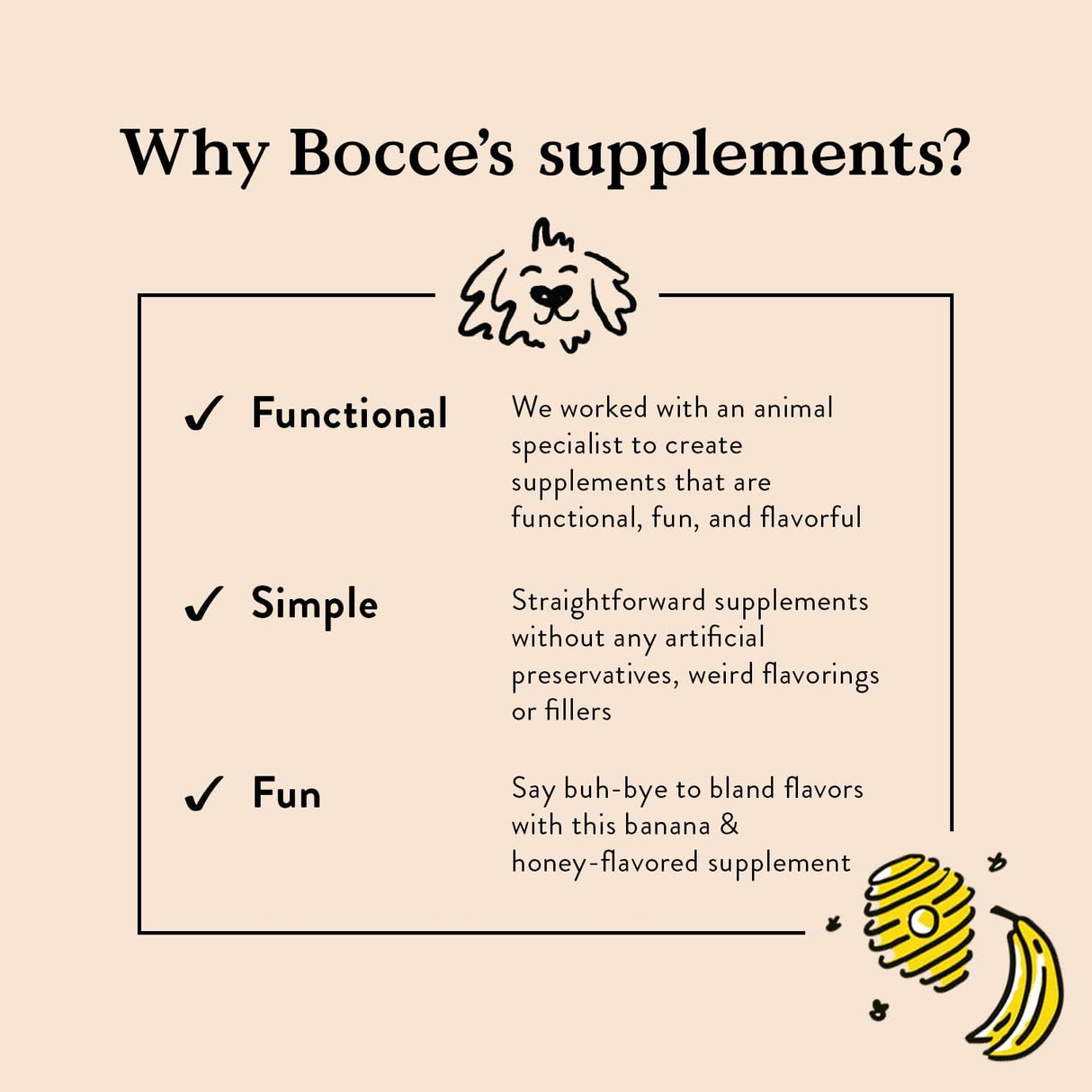 Bocce's Bakery Calming Supplement for Dogs 60 Masticables