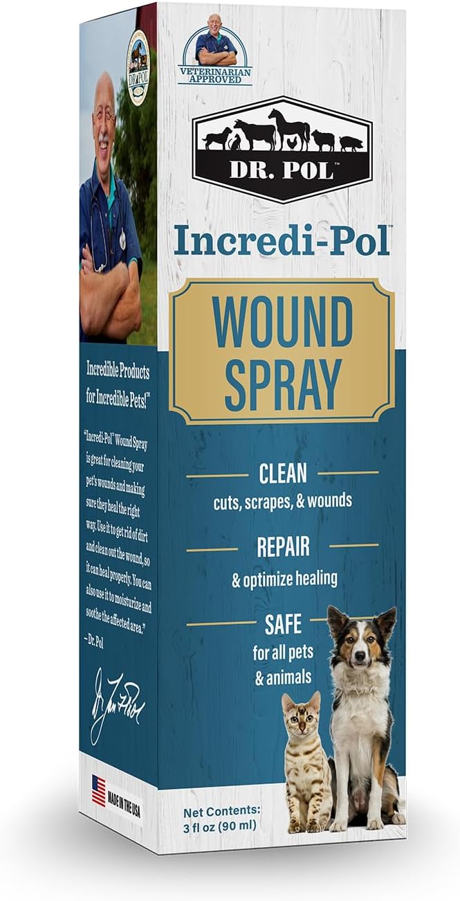Dr. Pol Incredi-Pol Wound Spray for Dogs Cats Horses and All Animals 3 Fl.Oz.