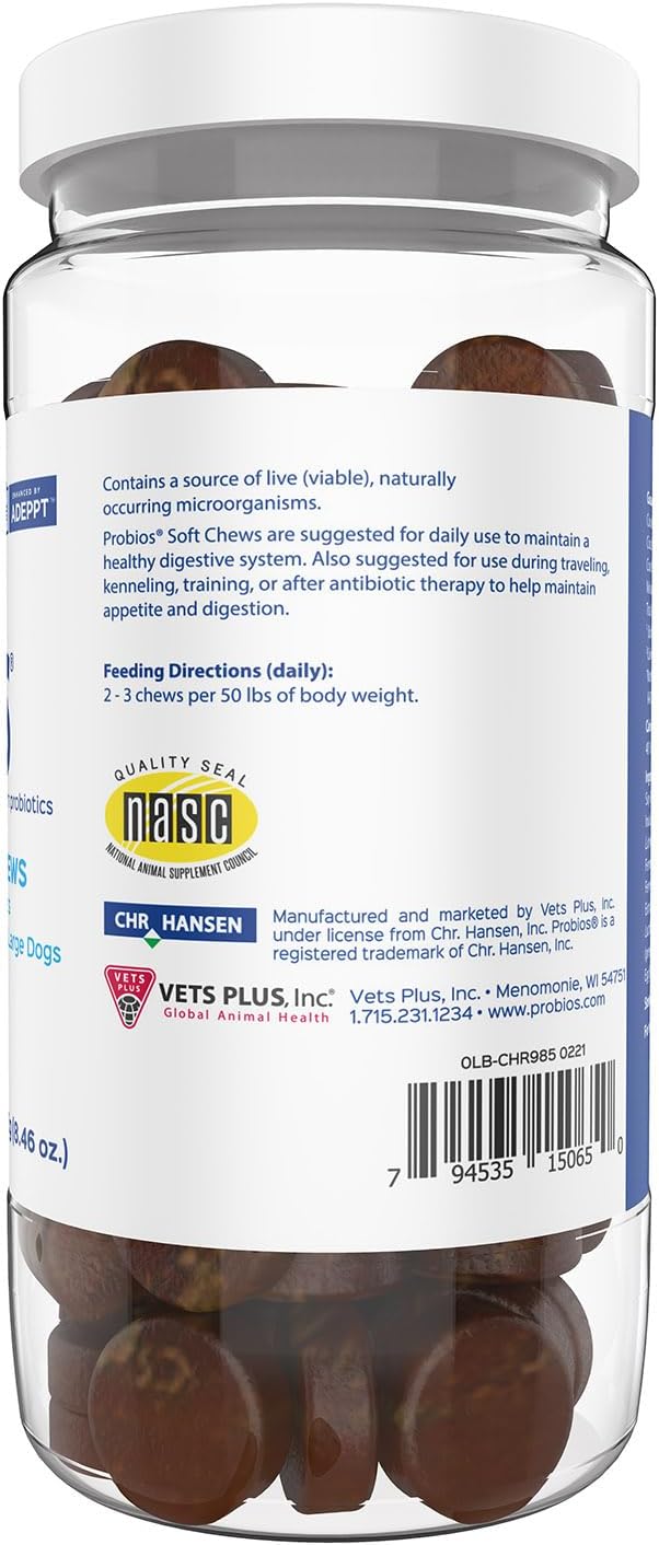 Vets Plus Probios for Dogs Soft Chews Medium & Large Breeds 60 Masticables