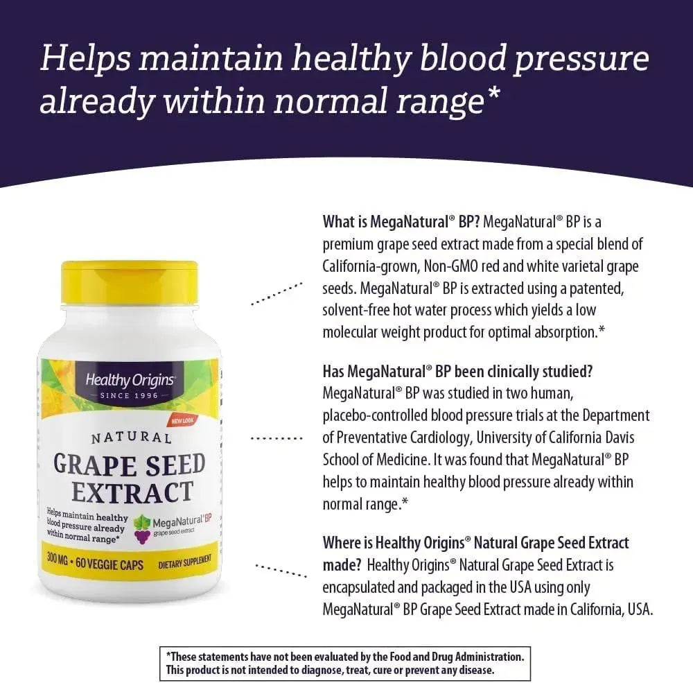 HEALTHY ORIGINS - Healthy Origins MegaNatural BP-Grape Seed Extract 300Mg. 60 Capsulas - The Red Vitamin MX - Suplementos Alimenticios - {{ shop.shopifyCountryName }}