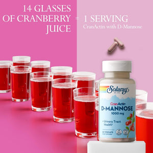 Solaray D-Mannose with CranActin Cranberry Supplement 60 Capsulas