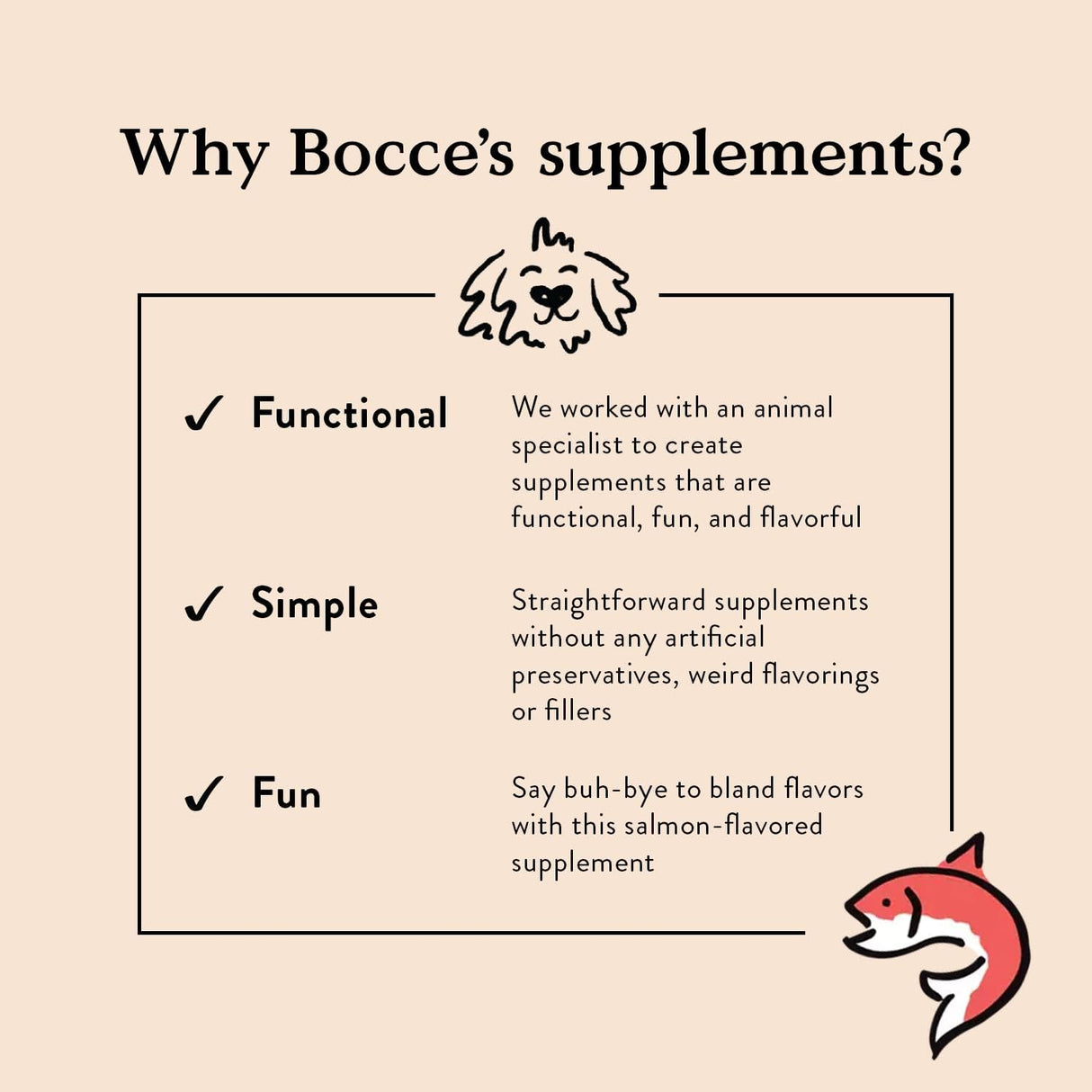 Bocce's Bakery Skin & Coat Supplement for Dogs 60 Masticables