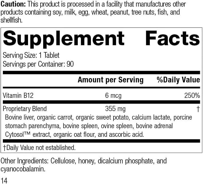 STANDARD PROCESS - Standard Process Cataplex B12 Supports Blood Health Folic Acid Metabolism 90 Tabletas - The Red Vitamin MX - Suplementos Alimenticios - {{ shop.shopifyCountryName }}