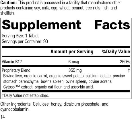 STANDARD PROCESS - Standard Process Cataplex B12 Supports Blood Health Folic Acid Metabolism 90 Tabletas - The Red Vitamin MX - Suplementos Alimenticios - {{ shop.shopifyCountryName }}